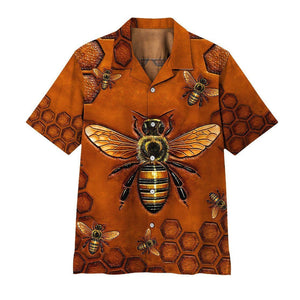 Queen Bee Awesome Background Design Hawaiian Shirt,Hawaiian Shirt Gift, Christmas Gift