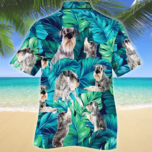 Adorable Standard Schnauzer Dog Tropical Leave Hawaiian Shirt, Hawaiian Shirt Gift, Christmas Gift
