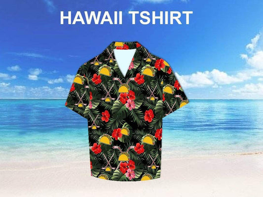 Hockey And Tacos Red Hibiscus Fantastic Hawaiian Shirt, Hawaiian For Gift
