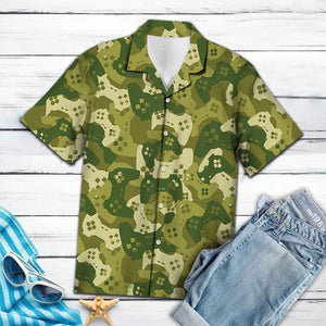 Amazing Camouflage Gaming Joysticks Print Hawaiian Shirt, Hawaiian For Gift