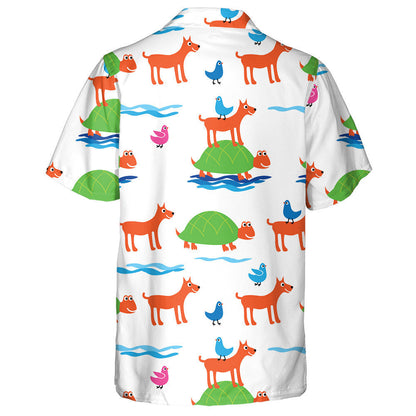 Sketch Brown Sea Turtle In Vintage Style Hawaiian Shirt, Hawaiian Shirt Gift, Christmas Gift