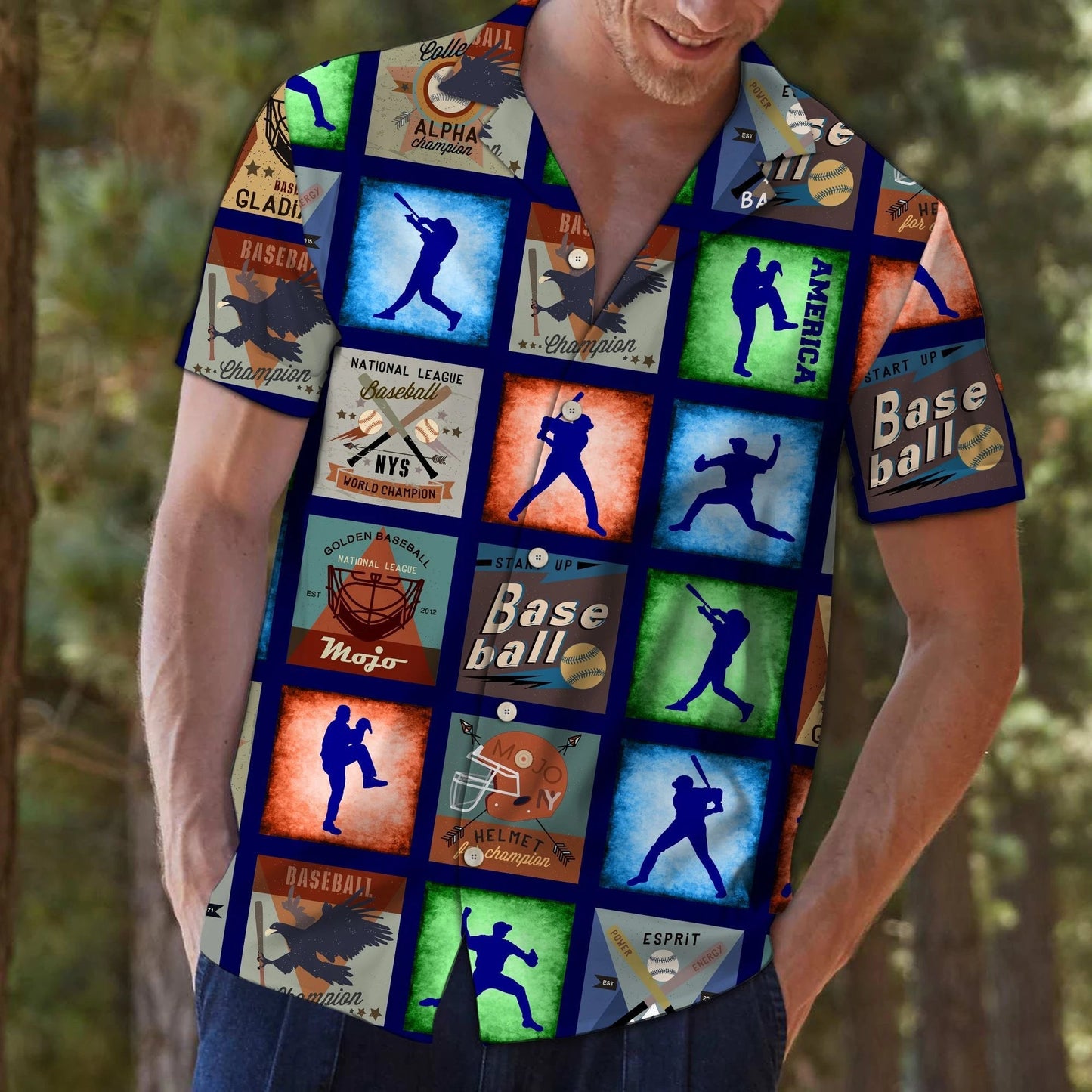 Baseball Lovers Retro Style Frame Collection Hawaiian Shirt, Hawaiian Shirt Gift, Christmas Gift