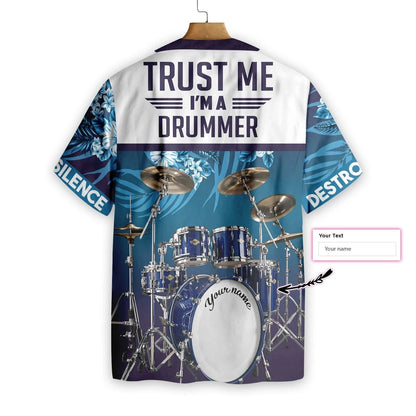 I Am A Drummer Custom Name Hawaiian Shirt, Hawaiian For Gift