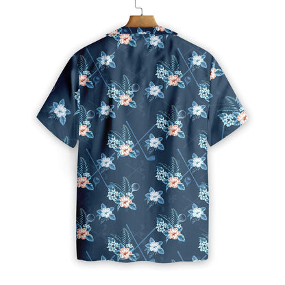 Tropical Golf 3 On Blue Background Design Hawaiian Shirt, Hawaiian Shirt Gift, Christmas Gift