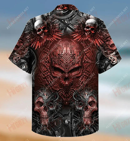 Skull Machine Short Hawaiian Shirt Ocean Tropical Shirts Vintage Hawaiian Shirts Hawaiian Shirt Pattern, Hawaiian Shirt Gift, Christmas Gift