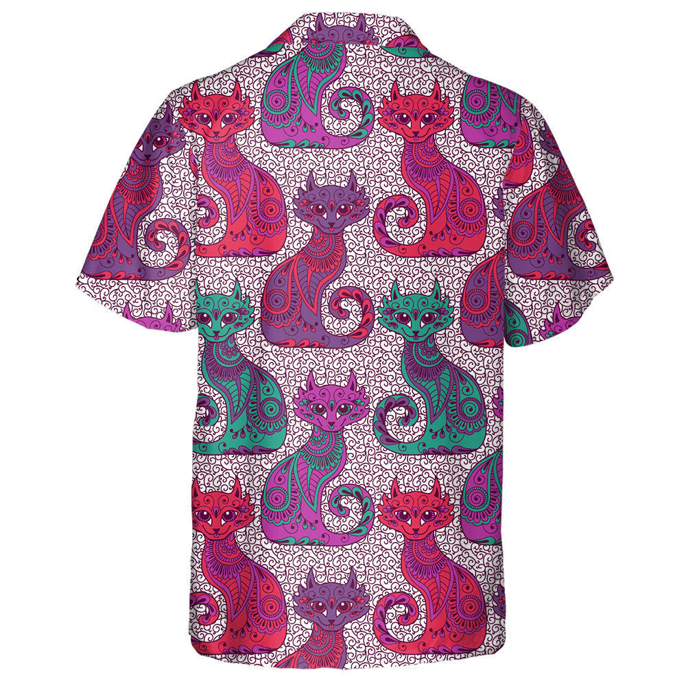 Beautiful Cats In The Ethnic Style Hawaiian Shirt, Hawaiian For Gift