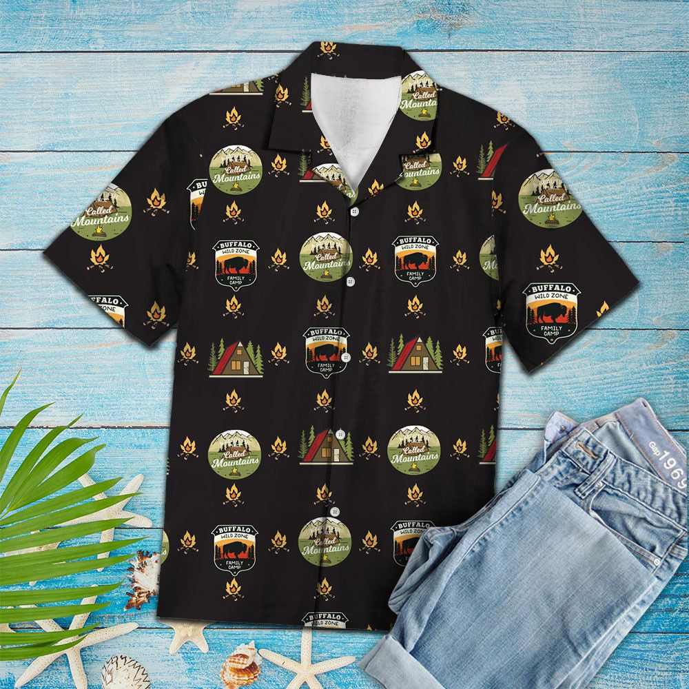 Happiness Is Camping Out Night Sky Hawaiian Shirt, Hawaiian For Gift