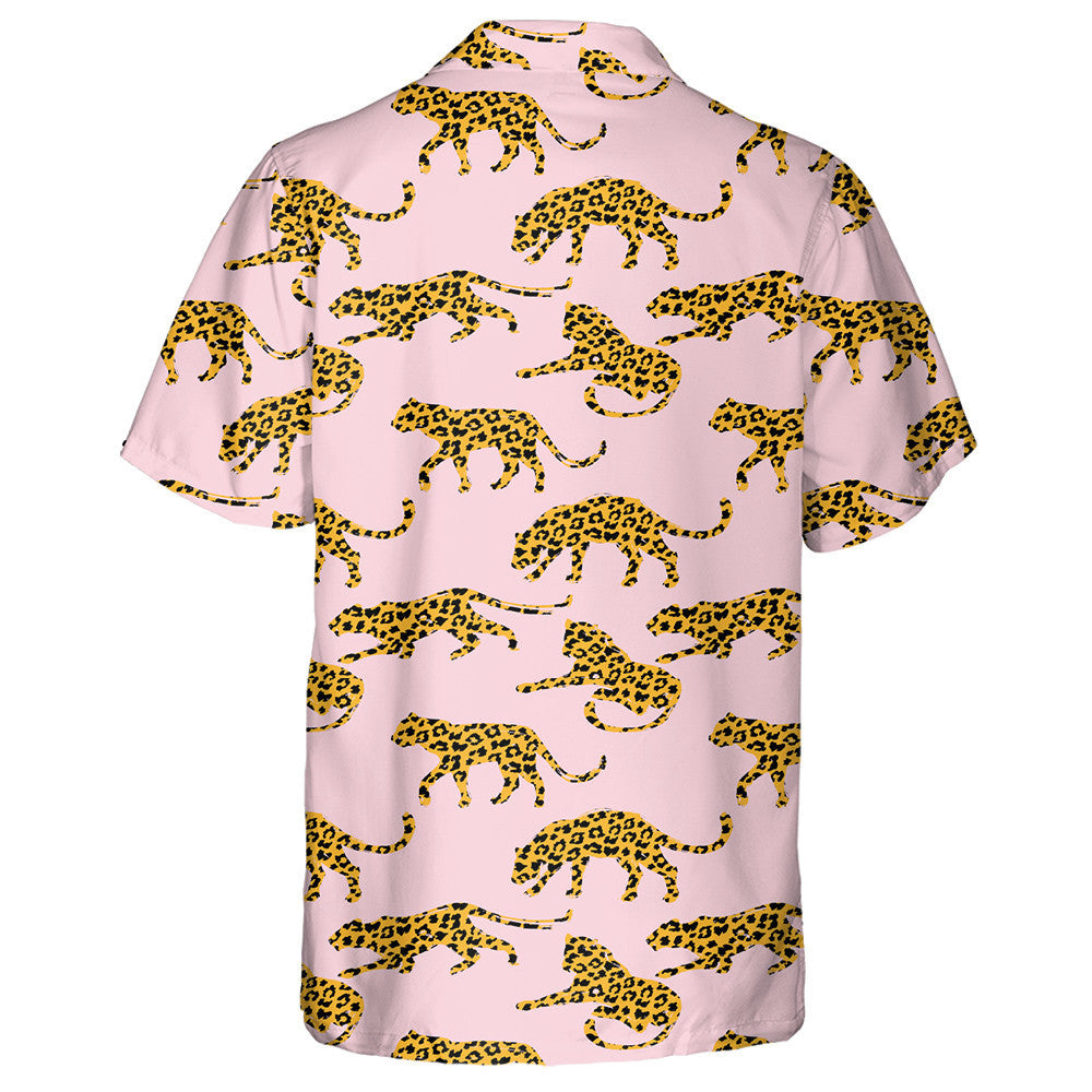 Exotic With Abstract Silhouettes Of Leopards Hawaiian Shirt,Hawaiian Shirt Gift, Christmas Gift