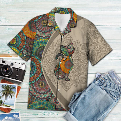 Cúlra Donn Eilifint Mandala Patchwork Léine haváíais, haváís le haghaidh bronntanais