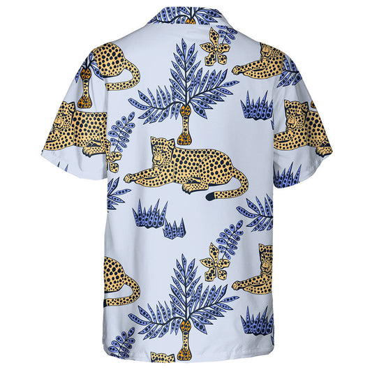 Liopard Fiáine Coimhthíocha Lámhtharraingthe agus Léine Haváís Duilleog Ghorm, Bronntanas Léine Haváíais, Bronntanas Nollag