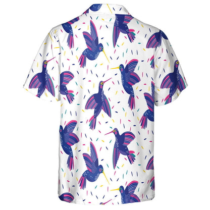 Flying Bird Colibri Hummingbird On White Background Hawaiian Shirt, Hawaiian Shirt Gift, Christmas Gift