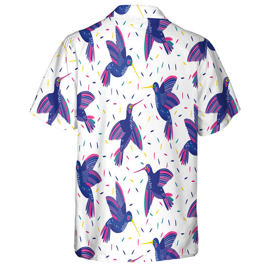 Flying Bird Colibri Hummingbird On White Background Hawaiian Shirt, Hawaiian Shirt Gift, Christmas Gift
