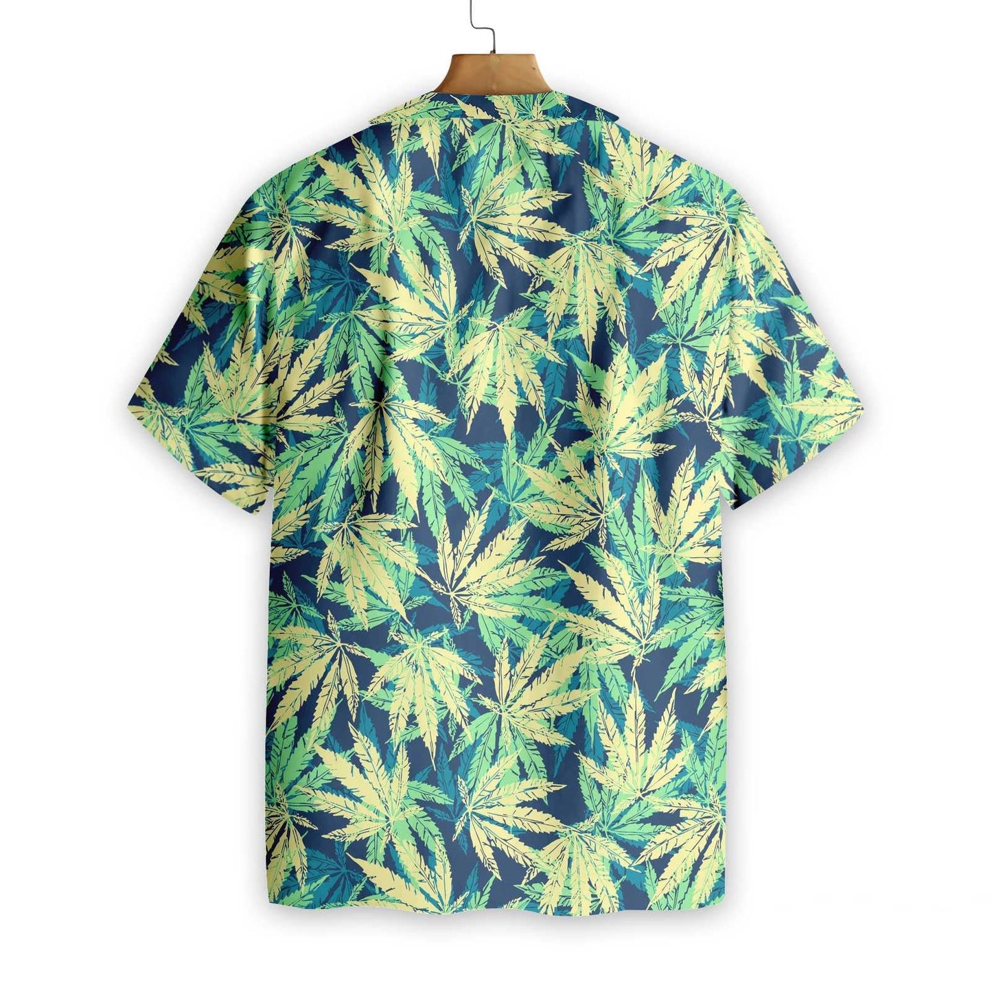 Dark Blue Tropical Marijuana Leaves Design Hawaiian Shirt,Hawaiian Shirt Gift, Christmas Gift