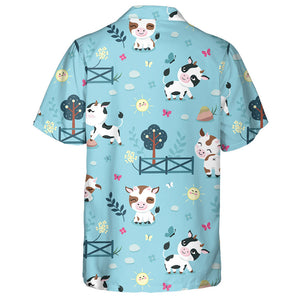 I Love Milk Cute Cartoon Cow Doodle Style Hawaiian Shirt, Hawaiian Shirt Gift, Christmas Gift