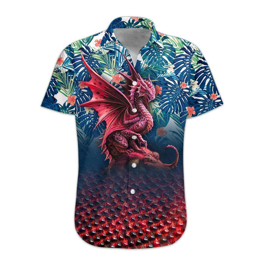 Dramatic Red Dragon Crazy Ornamental Hawaiian Shirt,Hawaiian Shirt Gift, Christmas Gift