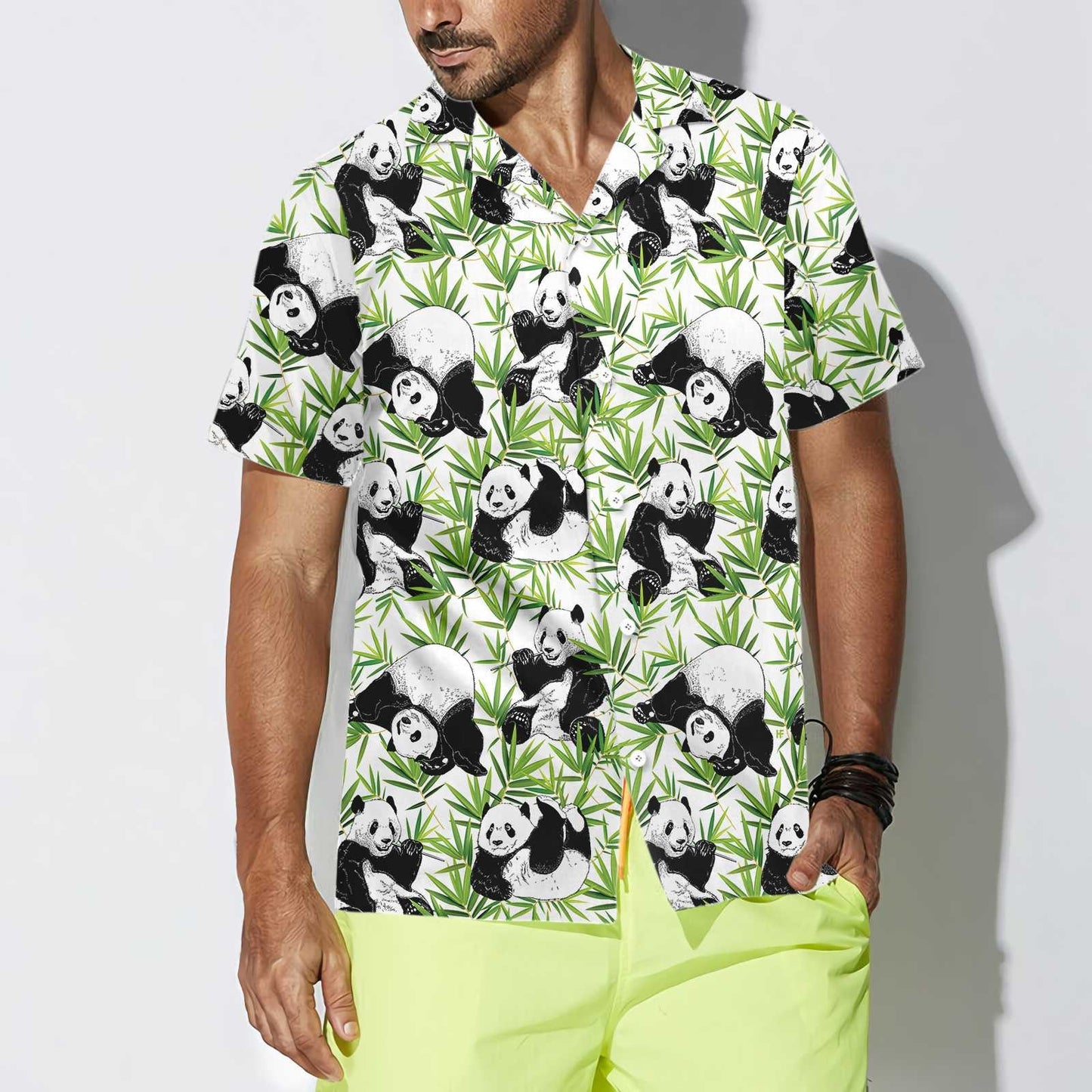 Isteach sa Dúlra Panda Dearadh Bambú Léine Haváís, Bronntanas Léine Haváís, Bronntanas Nollag