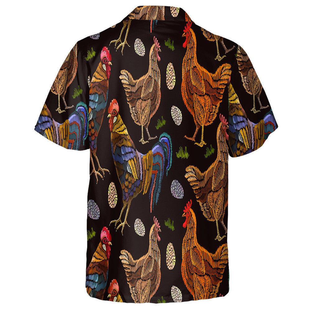 Chicken And Egg With Ethnic Ornaments Style Hawaiian Shirt, Hawaiian Shirt Gift, Christmas Gift