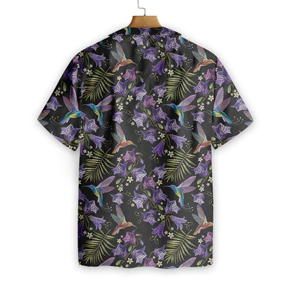 Flying Hummingbird At Dark Night Design Hawaiian Shirt,Hawaiian Shirt Gift, Christmas Gift