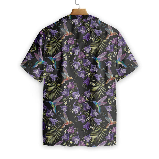 Flying Hummingbird At Dark Night Design Hawaiian Shirt,Hawaiian Shirt Gift, Christmas Gift