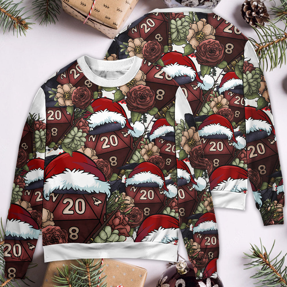 Nollag D20 Dice Cailleach D20 Xmas Vibe Geansaí Nollag Gránna, Geansaí Gránna Nollag, Bronntanas Nollag, Bronntanas Nollag 2024