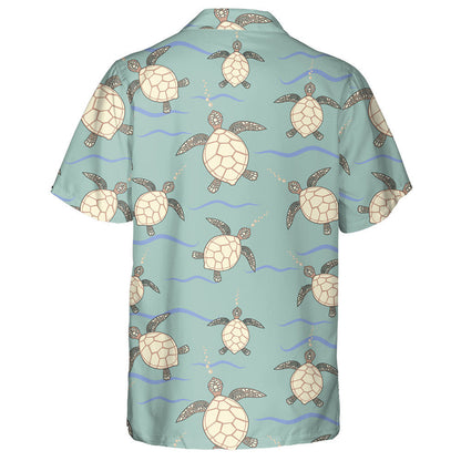 Beige And Brown Sea Turtles Bubbles Hawaiian Shirt, Hawaiian For Gift