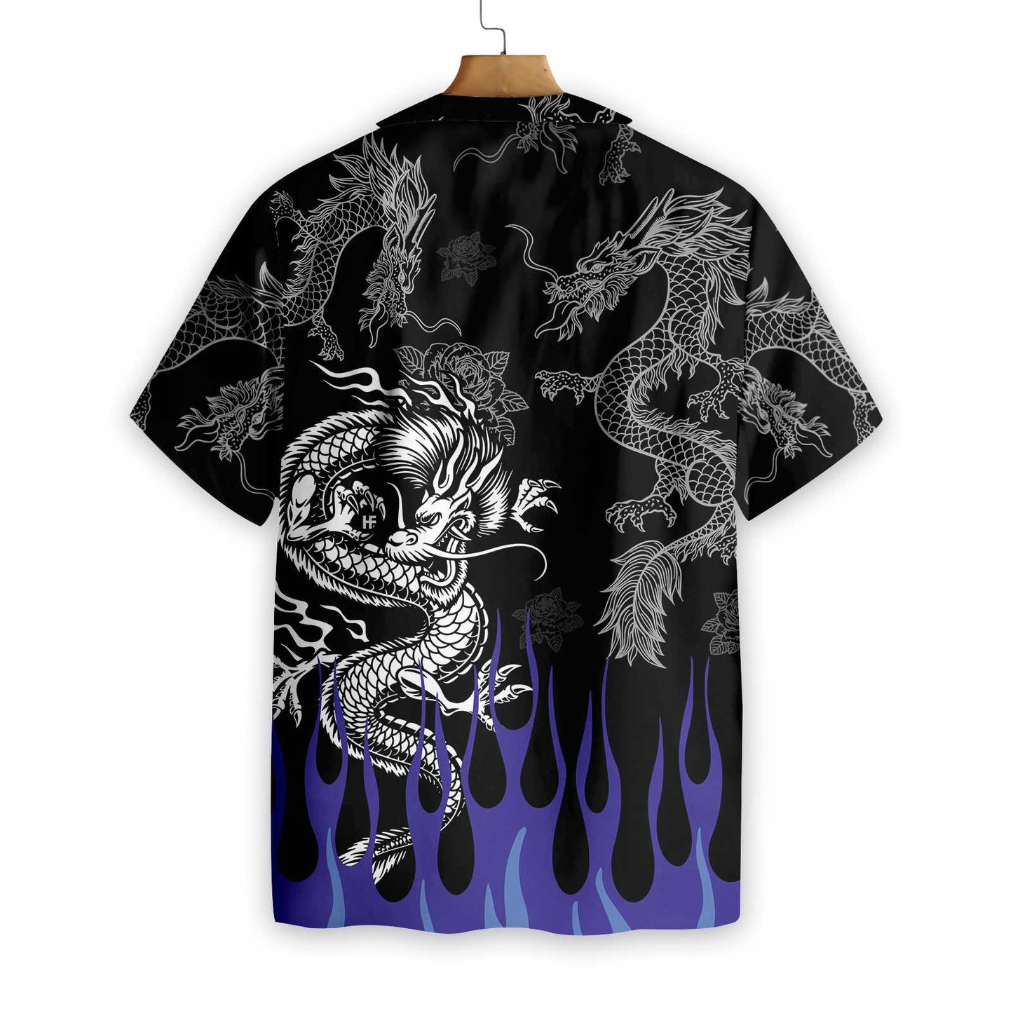 Dragon With Blue Flame Hawaiian Shirt_Hawaiian Shirt Gift, Christmas Gift
