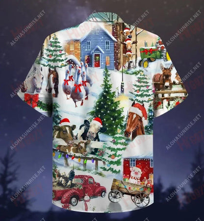 Tá an Nollaig Níos Fearr Ar an bhFeirm Laethanta Saoire Léine Gearr Haváís Léinte Aloha Léinte Haváís is Fearr Léinte Haváís do Mhná, Bronntanas Léine Haváís, Bronntanas Nollag