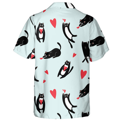 Cait agus Croí Intíre Dubha ar Chúlra Gorm Léine Haváís, Bronntanas Léine Haváíais, Bronntanas Nollag