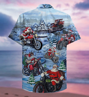 Christmas Driving With Santa Claus Vintage Style Design Hawaiian Shirt, Hawaiian Shirt Gift, Christmas Gift.