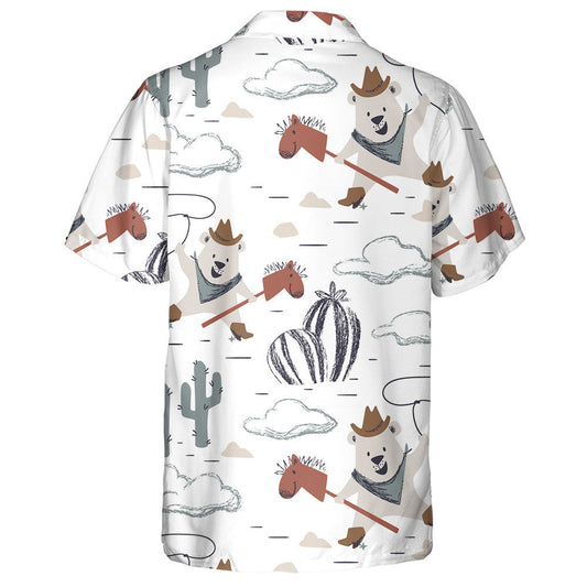 Cartoon Western Bear Baby Ride Horse Hawaiian Shirt, Hawaiian Shirt Gift, Christmas Gift