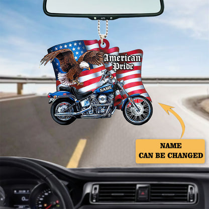 Personalized Car Hanging Ornament Flag Motorcycle Ornament For Auto, Christmas Decoration