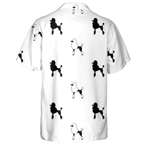 Adorable Black Poodles On White Background Hawaiian Shirt, Hawaiian For Gift
