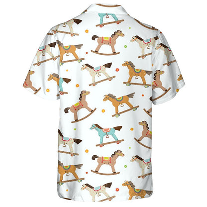 Various Wooden Horses And Flower Cartoon Hawaiian Shirt, Hwaiian For Gift