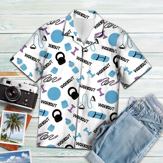 I'm A Gym Aholic White Background Hawaiian Shirt, Hawaiian For Gift