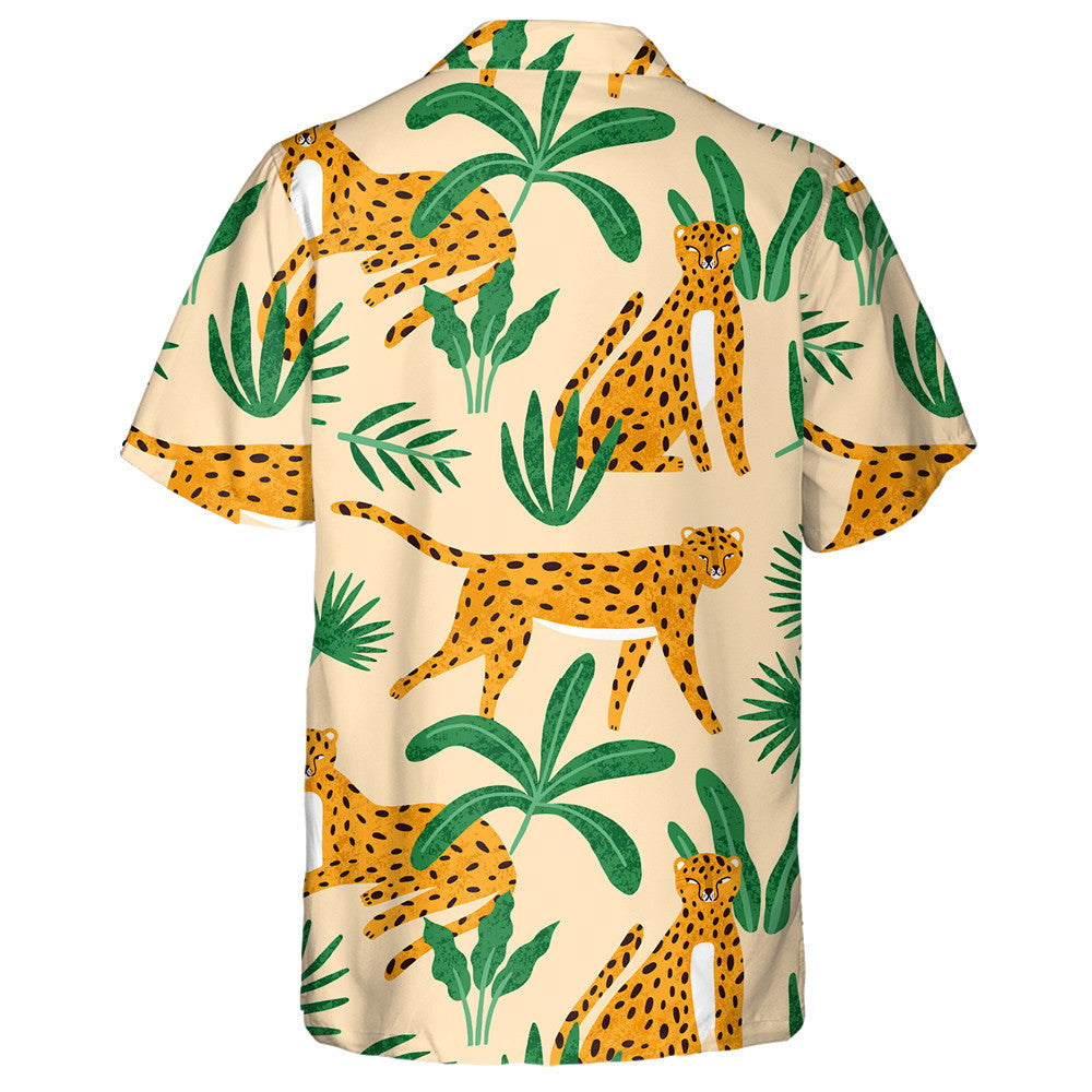 Liopard Lámh-Tarraingthe Le Léine Haváís Gléasra Trópaiceach, haváís le haghaidh bronntanais