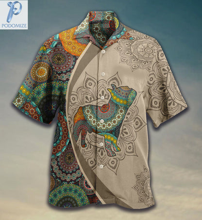 Brown French Bulldog Mandala Pattern Hawaiian Shirt, Hawaiian For Gift