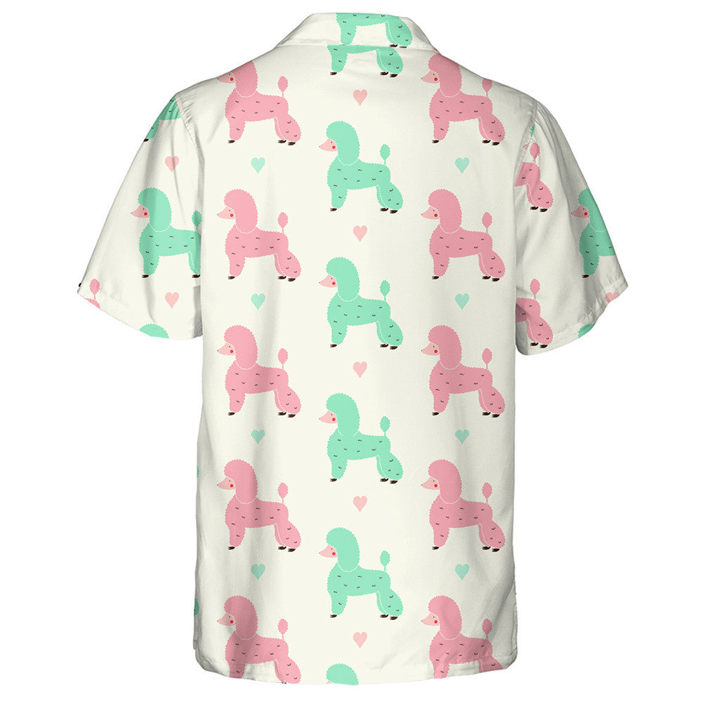 Funny Colorful Poodle Dogs Pink And Green Hawaiian Shirt, Hawaiian Shirt Gift, Christmas Gift