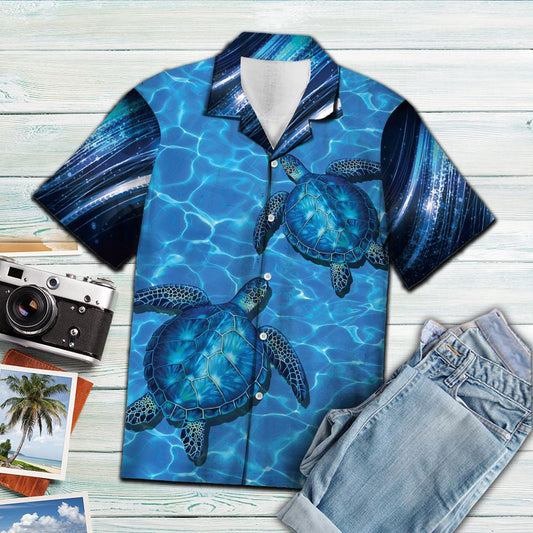 Soul Blue Ocean With Sea Turtle Hawaiian Shirt,Hawaiian Shirt Gift, Christmas Gift