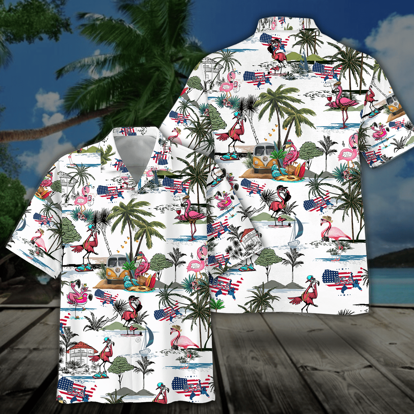 Go To The Beach Flamingo Style Design Hawaiian Shirt, Hawaiian Shirt Gift, Christmas Gift