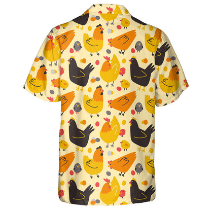 Colored Hens Chickens And Eggs Hawaiian Shirt, Hawaiian For Gift