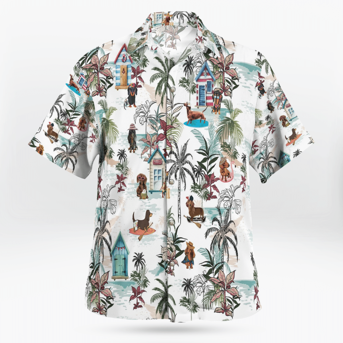 Dachshund Hawaii Floral Hawaiian Shirt, Hwaiian For Gift