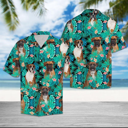 Cool Boxer Tropical Jungle Design Hawaiian Shirt,Hawaiian Shirt Gift, Christmas Gift