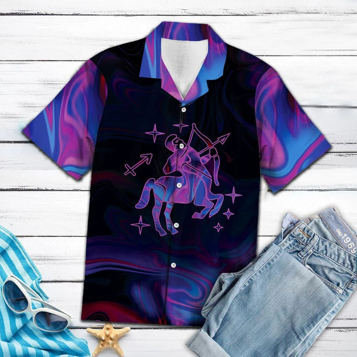 Amazing Sagittarius Horoscope Mix Purple Theme Hawaiian Shirt, Hawaiian Shirt Gift, Christmas Gift