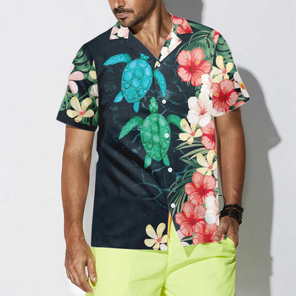 Turtar Farraige Cool Trópaiceach Agus Léine Bláth Haváí, Bronntanas Léine Haváí, Bronntanas Nollag