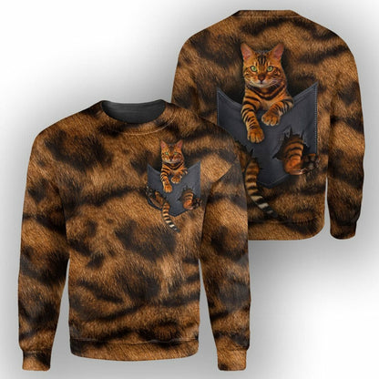 Bengal Cat Pocket - 3D All Over Printed Shirt Tshirt Hoodie Apparel