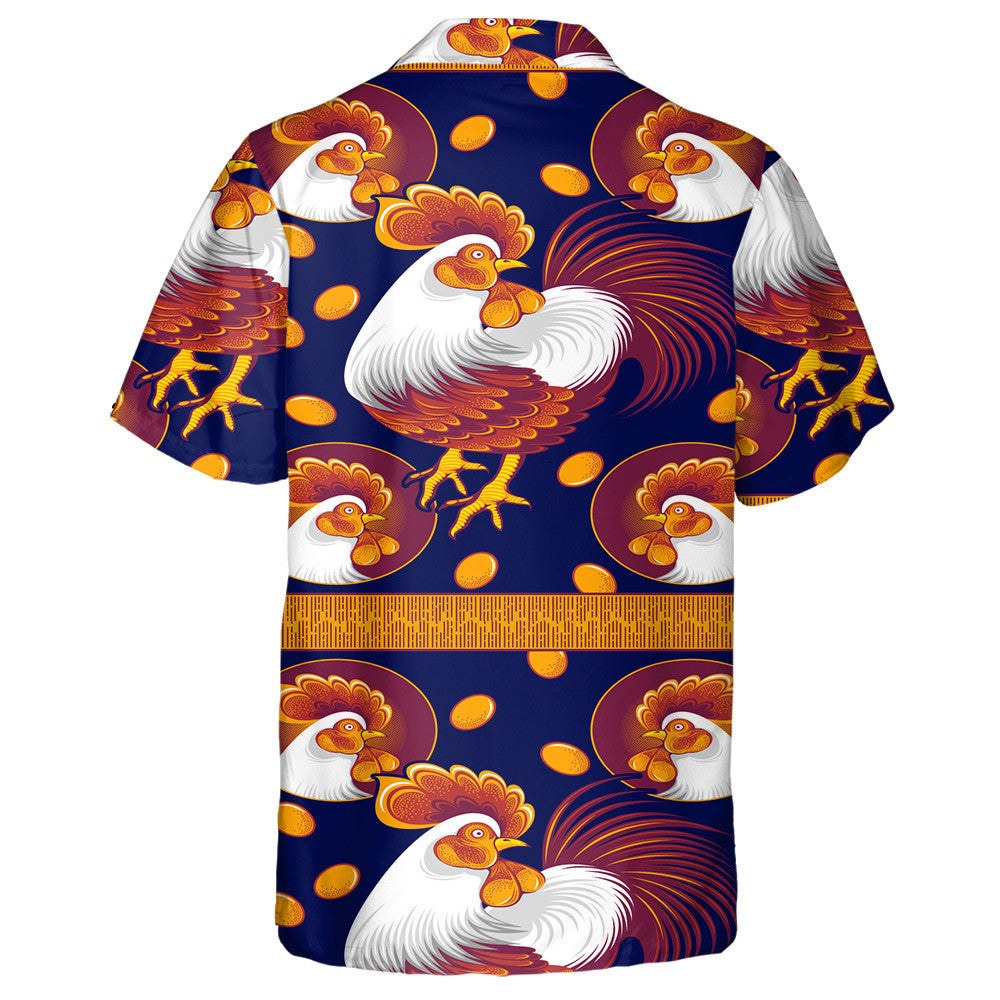 Chicken With Beautiful Feathers And Gold Eggs Hawaiian Shirt, Hawaiian Shirt Gift, Christmas Gift