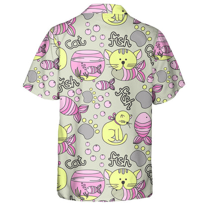 Cat Buí Agus Iasc Le Lap Ar Léine Liath Haváís, Bronntanas Léine Haváíais, Bronntanas Nollag