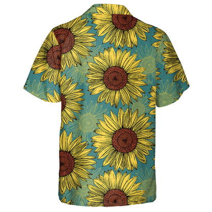 Bláthanna Oráiste Buí Nádúrtha Ar Chúlra Gorm Mionta Léine Haváís, Bronntanas Léine Haváíais, Bronntanas Nollag