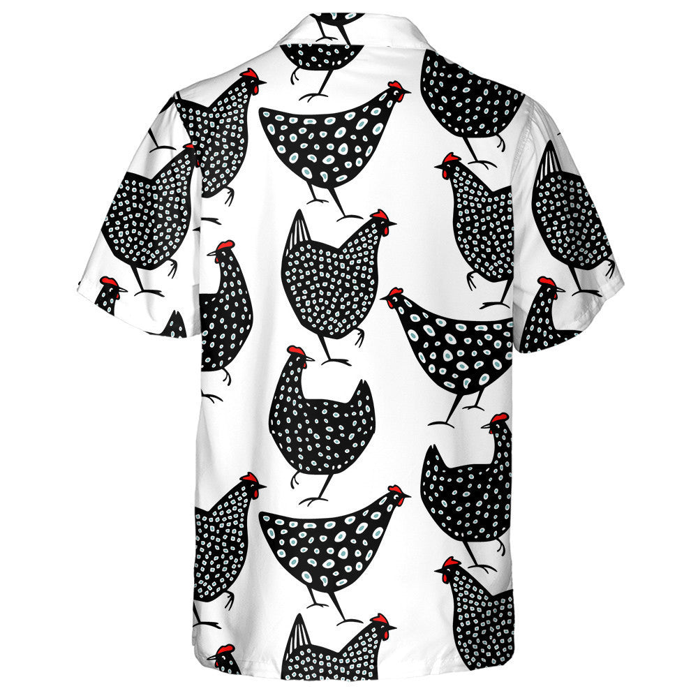Black Speckled Chickens With Red Crest Hawaiian Shirt, Hawaiian For Gift