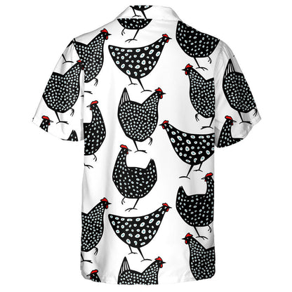 Black Speckled Chickens With Red Crest Hawaiian Shirt, Hawaiian For Gift